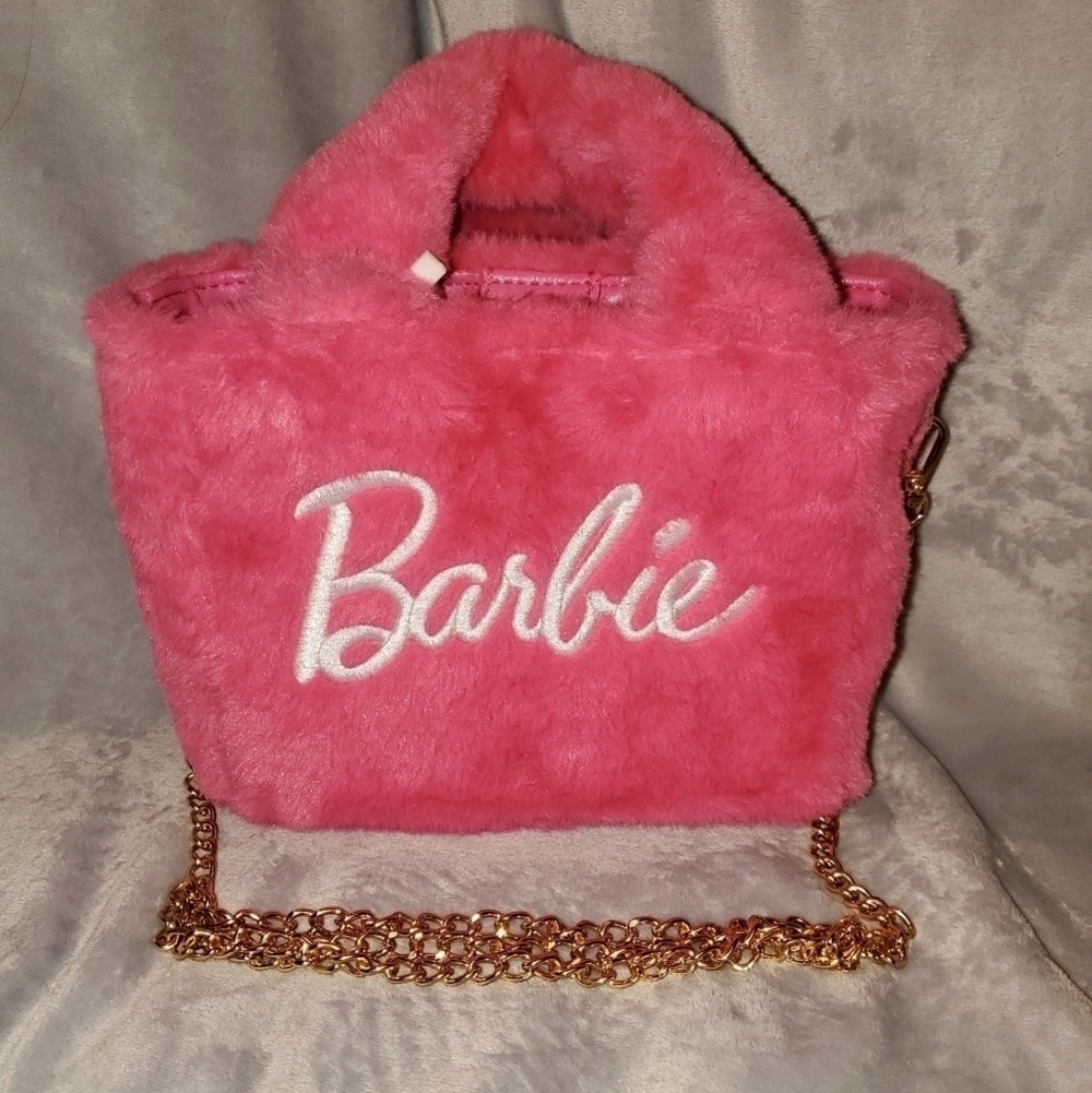 Barbie Purse Barbie X Skinny Dip Fuzzy Fluffy Tote NWT